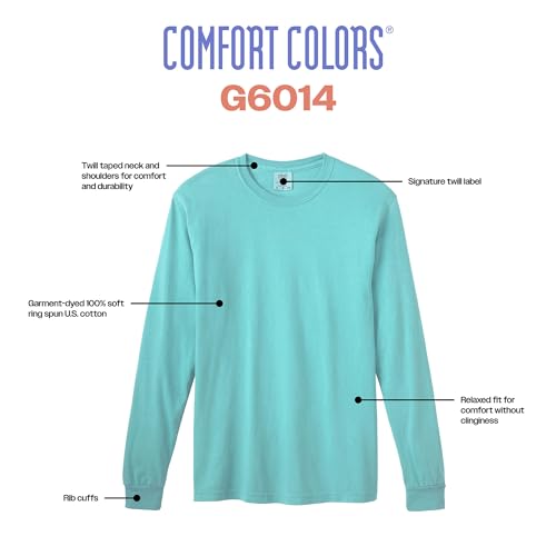 Comfort Colors Men's Adult Long Sleeve Tee - Comfortable and Stylish, Ideal for Casual Wear - OEKO-TEX STANDARD 100 Cert
