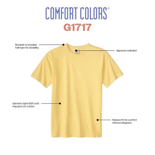 Comfort Colors Adult Heavyweight Short Sleeve Tee G1717/G1745 - Softstretch Fabric, Breathable and Comfortable, Perfect 