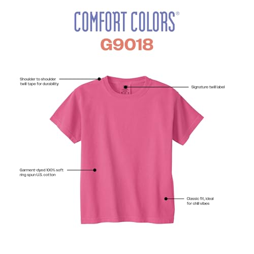 Comfort Colors Kids' Ring Spun T-Shirt - 3-Pack, Soft and Comfortable for Kids, Everyday Wear, 100% OEKO-TEX Standard 10